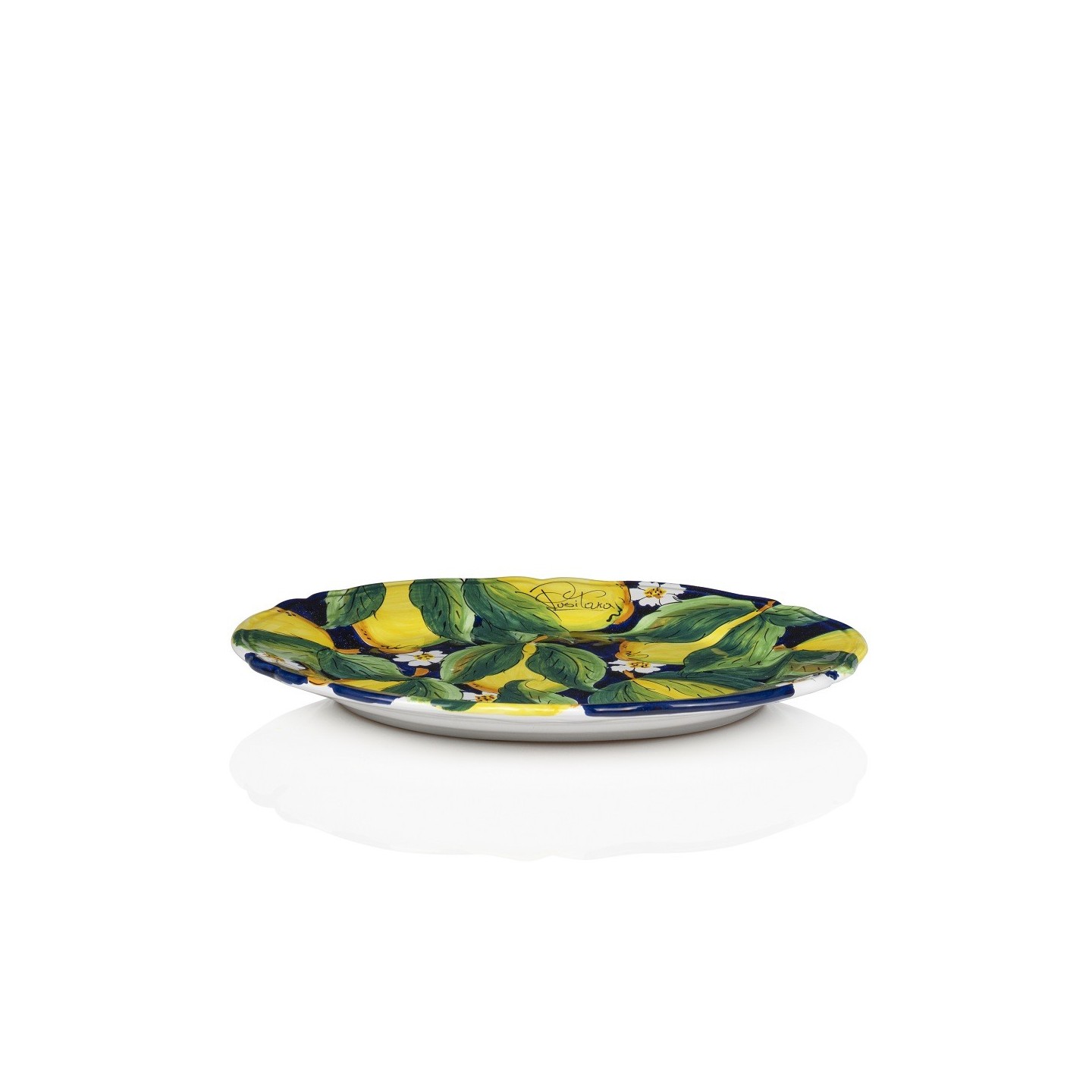 Hand-painted oval ceramic plate featuring lemons  – Sapori e Profumi di Positano