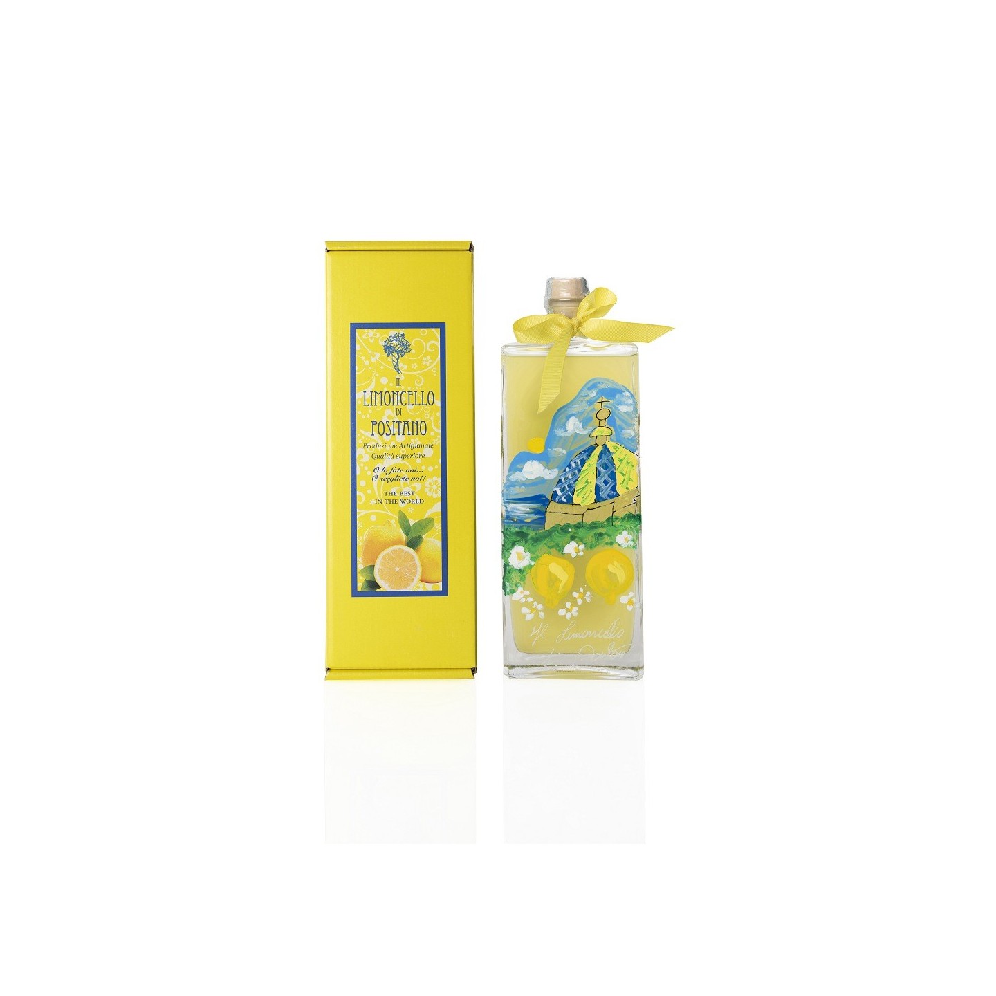 Limoncello artigianale 50 cl con bottiglia dipinta a mano - Sapori e Profumi di Positano