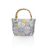 Cotton and silk bag from San Leucio, handmade in Italy with a real bamboo handle – Sapori di Positano