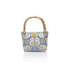 Cotton and silk bag from San Leucio, handmade in Italy with a real bamboo handle – Sapori di Positano