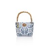 Cotton and silk bag from San Leucio, handmade in Italy with a real bamboo handle – Sapori di Positano