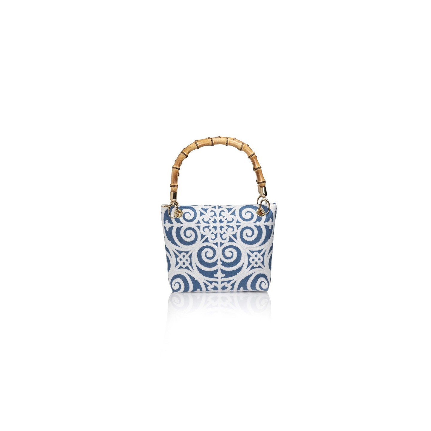 Cotton and silk bag from San Leucio, handmade in Italy with a real bamboo handle – Sapori di Positano