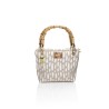Canvas and Italian lace bag, handmade in Italy with a real bamboo handle – Sapori e profumi di Positano
