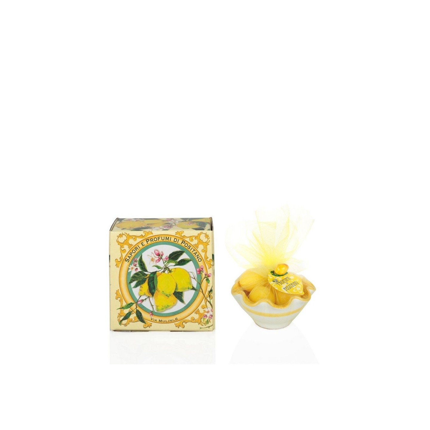 Lemon-shaped soap and ceramic soap dish  – Sapori e Profumi di Positano