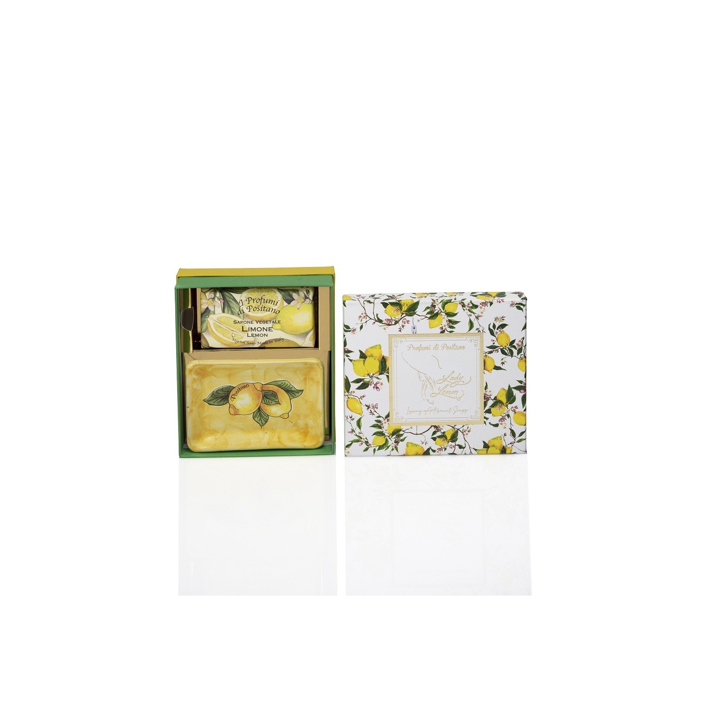 Set  in ceramica artigianale e sapone vegetale al limone e Maestrale - Sapori e Profumi di Positano