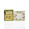 Handcrafted ceramic plate set and lemon-scented vegetable soap and Maestrale vegetable soap - Sapori e Profumi di Positano