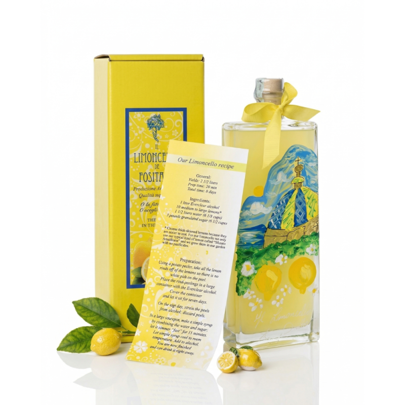 Limoncello artigianale 20 cl con bottiglia dipinta a mano  - Sapori e Profumi di Positano