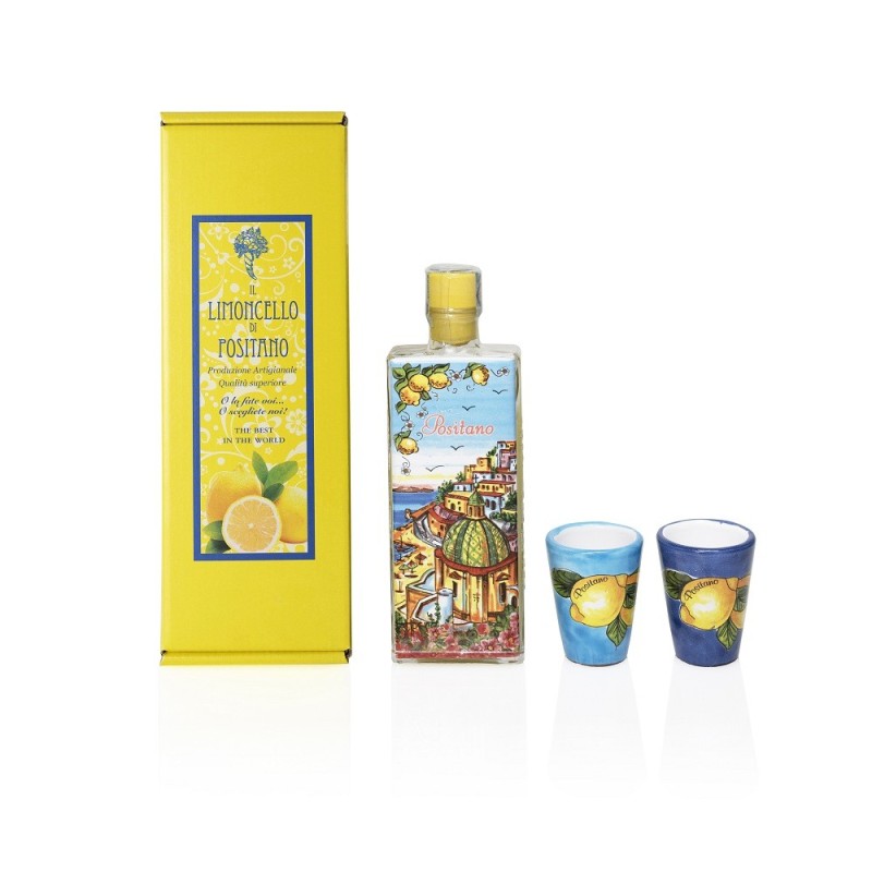Artisanal Limoncello 20 cl in bottle with hand-painted ceramic decoration - Sapori e Profumi di Positano