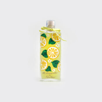 Hancrafted Limoncello with hand-painted bottle